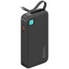 USAMS power bank CD224 με καλώδιο USB-C, 2x θύρες εξόδου, 10000mAh, 20W, μαύρο
