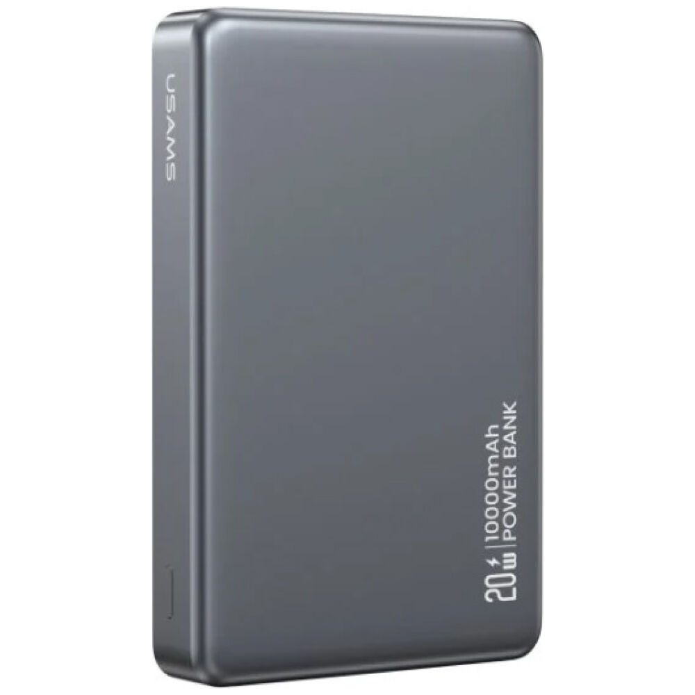 USAMS power bank CD242, magnetic wireless, USB-C έξοδος, 10000mAh, 20W, γκρι