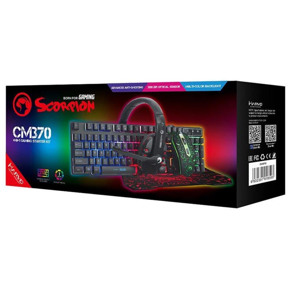 MARVO CM370 GAMING SET, ΠΛΗΚΤΡΟΛΟΓΙΟ+ΠΟΝΤΙΚΙ+MOUSEPAD+ΑΚΟΥΣΤΙΚΑ - Image 6