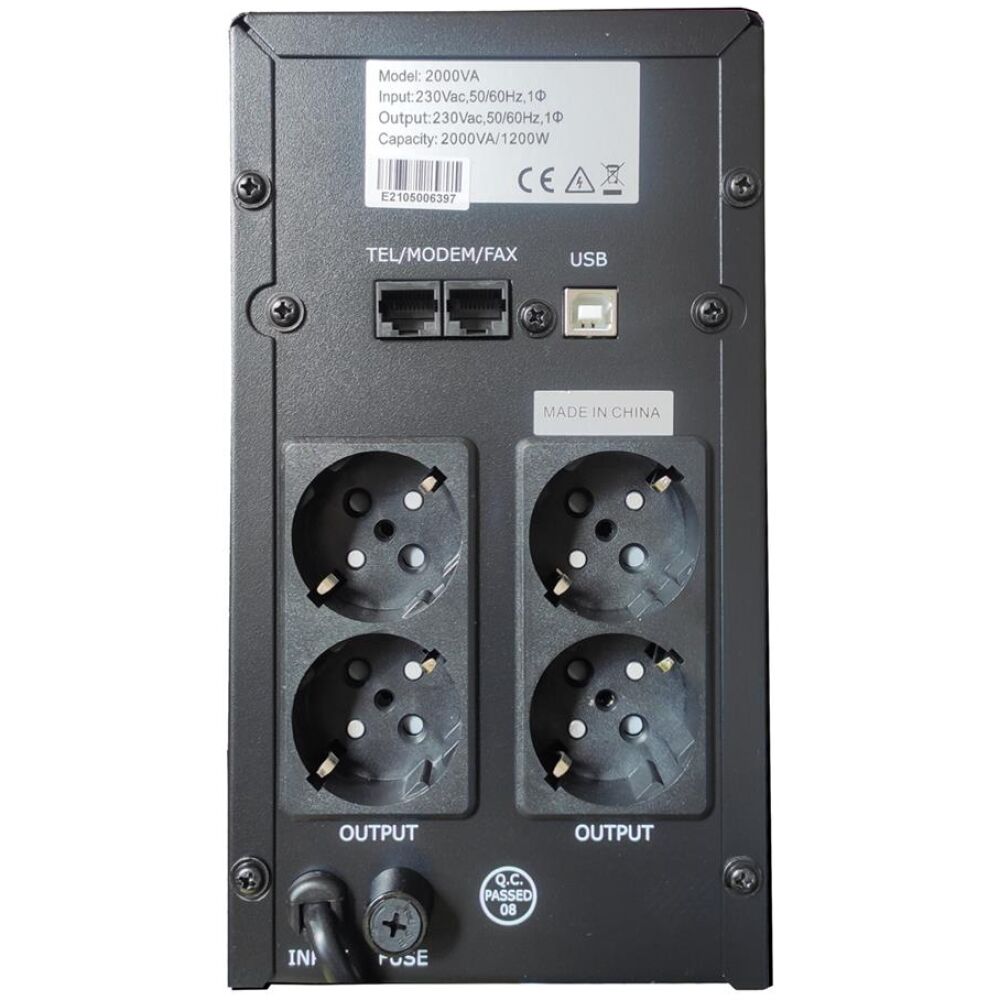 NG UPS 2000VA/1200W, LINE INTERACTIVE, USB, 4 SCHUKO, 2 x 12V9A, ΟΘΟΝΗ, AVR - Image 3