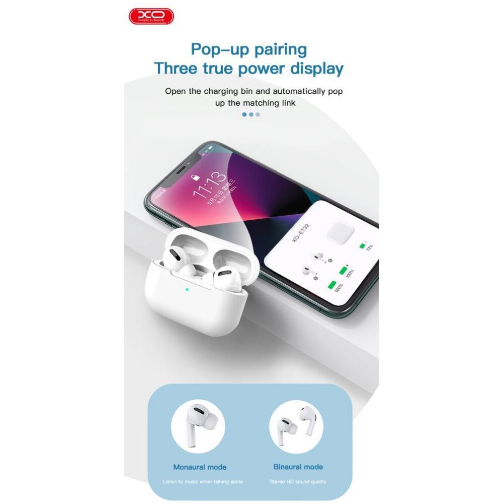 XO ET32 ΑΚΟΥΣΤΙΚΑ HANDSFREE 3ης ΓΕΝΙΑΣ, ANC, TWS - Image 5