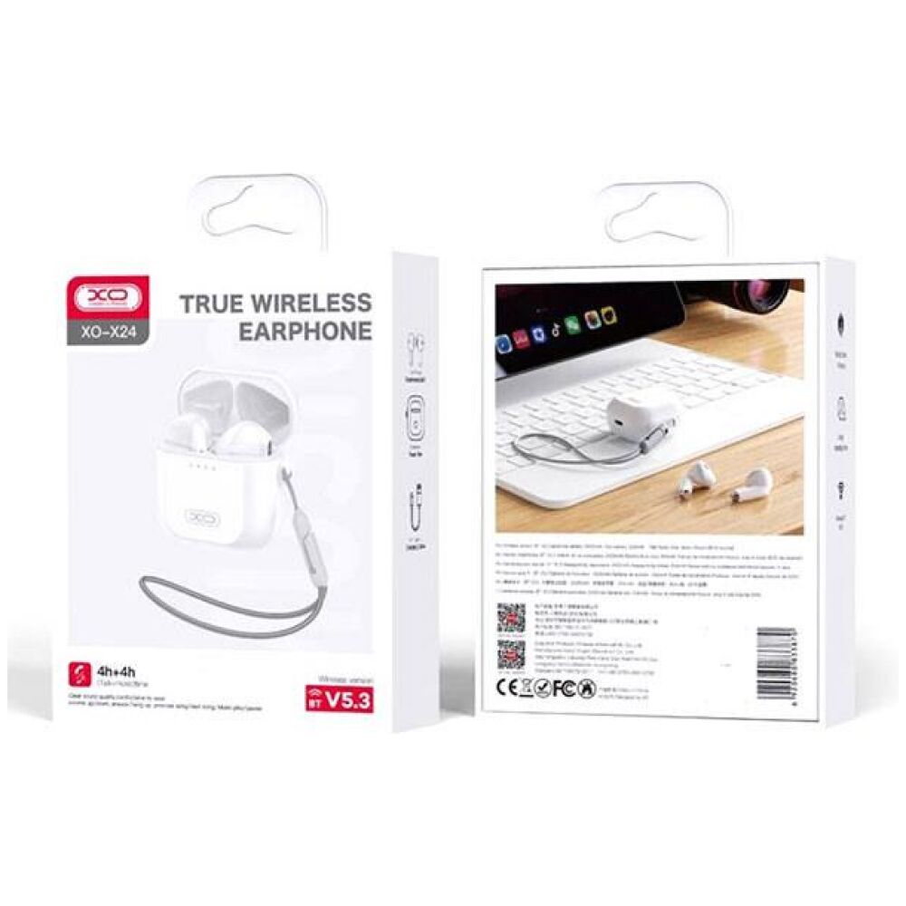 XO X24 ΑΚΟΥΣΤΙΚΑ TWS BLUETOOTH HANDSFREE , ΛΕΥΚΟ - Image 4