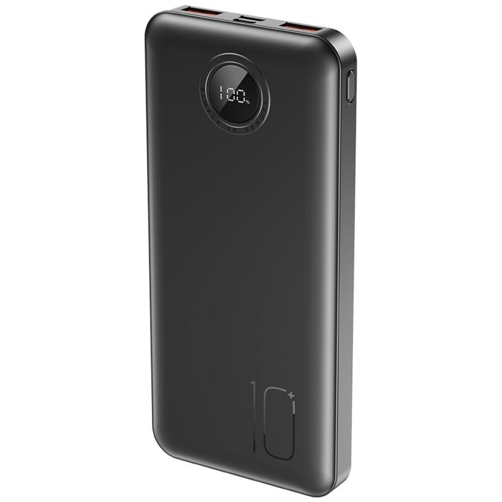 XO PR238 POWERBANK QC3.0 22.5W + PD20W ME ΟΘΟΝΗ, 10000MAH, ΜΑΥΡΟ