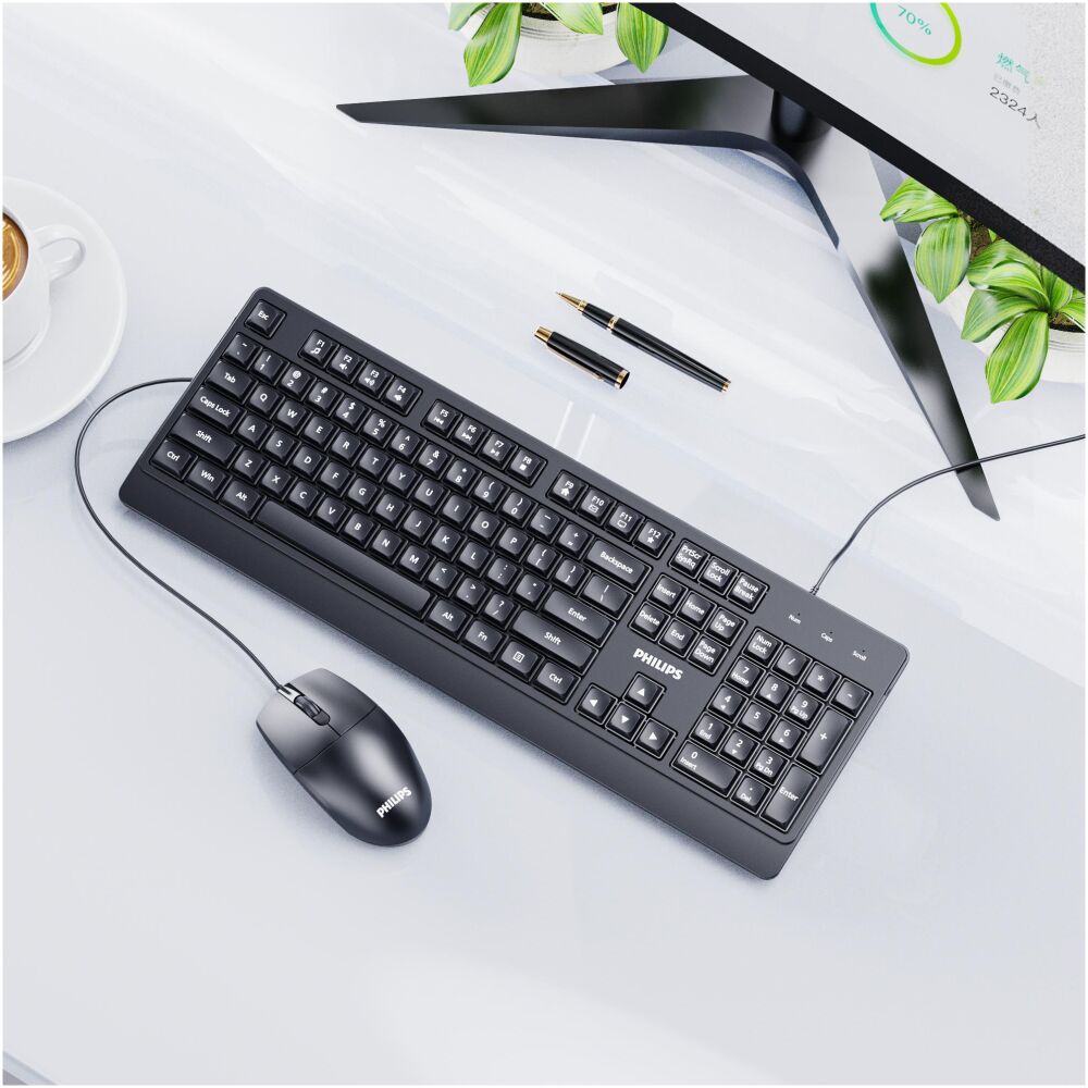 PHILIPS SPT6247 ΕΝΣΥΡΜΑΤΟ ΣΕΤ ΠΛΗΚΤΡΟΛΟΓΙΟ/ΠΟΝΤΙΚΙ, ΜΑΥΡΟ, GR - Image 4