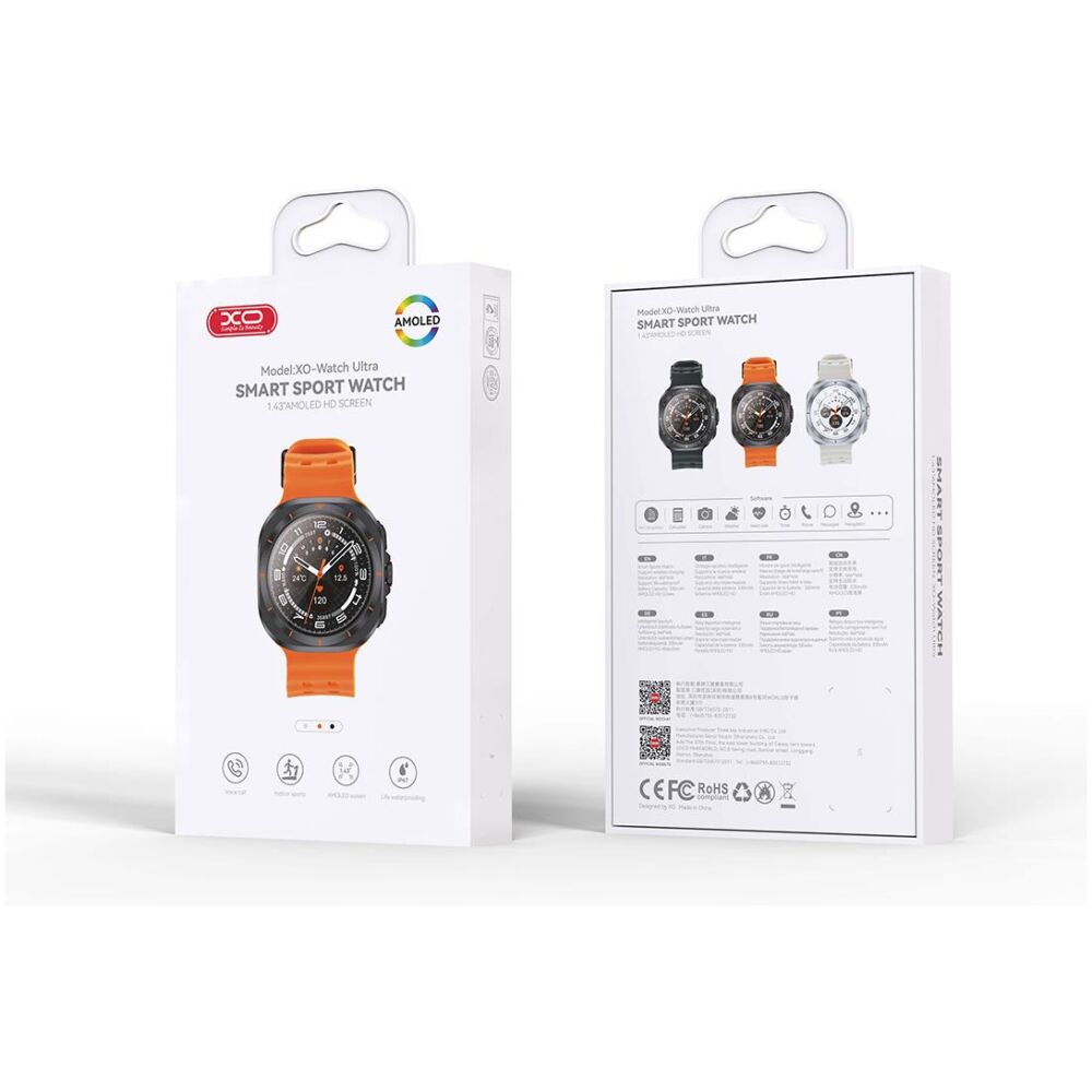 XO WATCH ULTRA SMART WATCH, AMOLED, ΚΛΗΣΗ, ΜΑΥΡΟ - Image 2