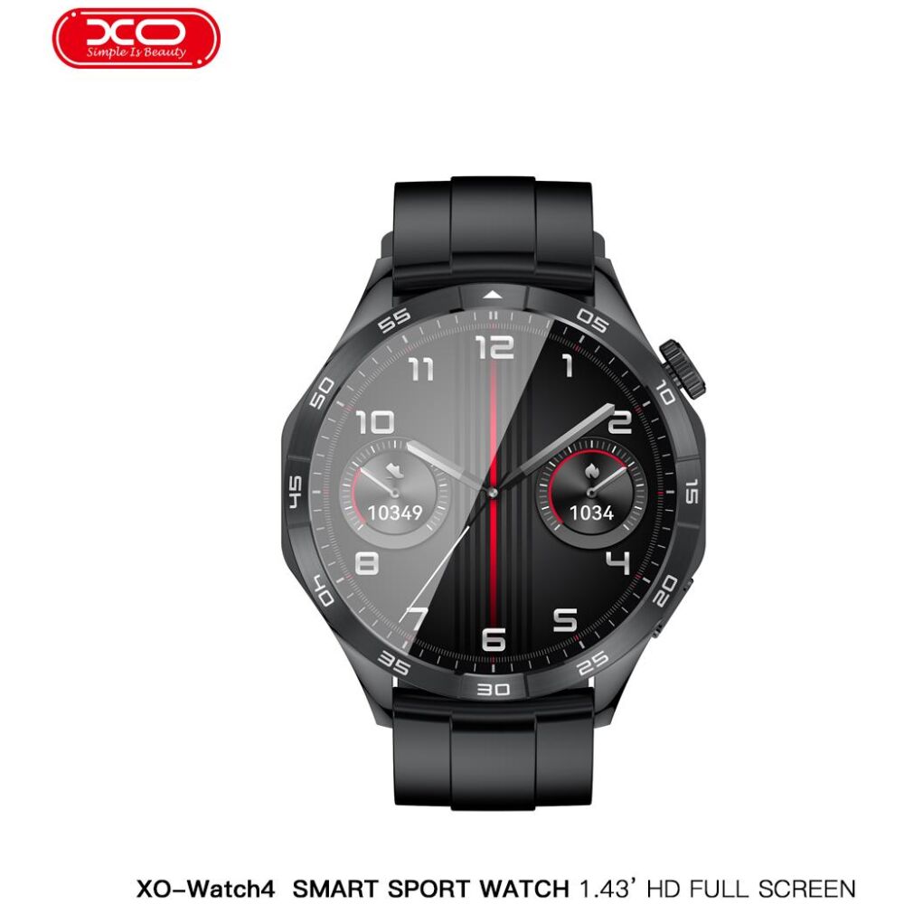 XO WATCH4 SMART WATCH, AMOLED, ΚΛΗΣΗ, ΜΑΥΡΟ