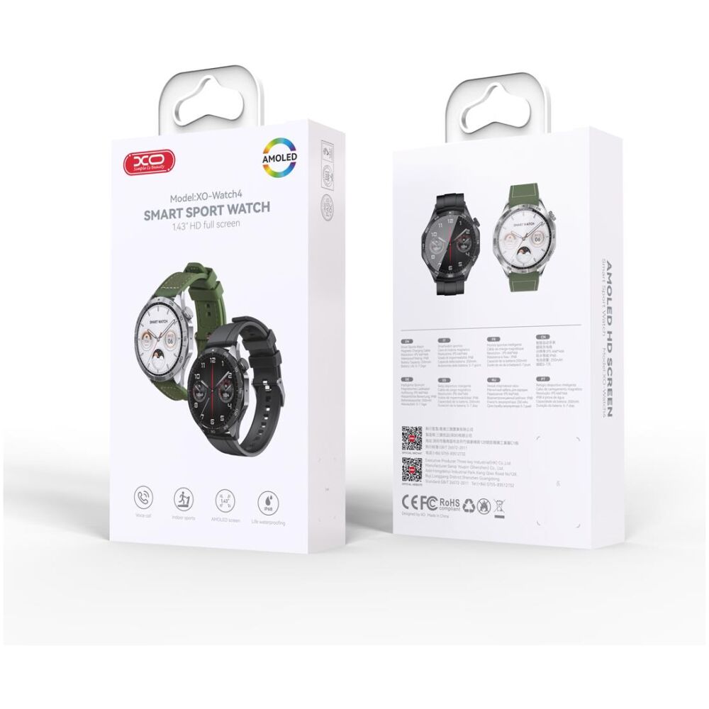 XO WATCH4 SMART WATCH, AMOLED, ΚΛΗΣΗ, ΜΑΥΡΟ - Image 2