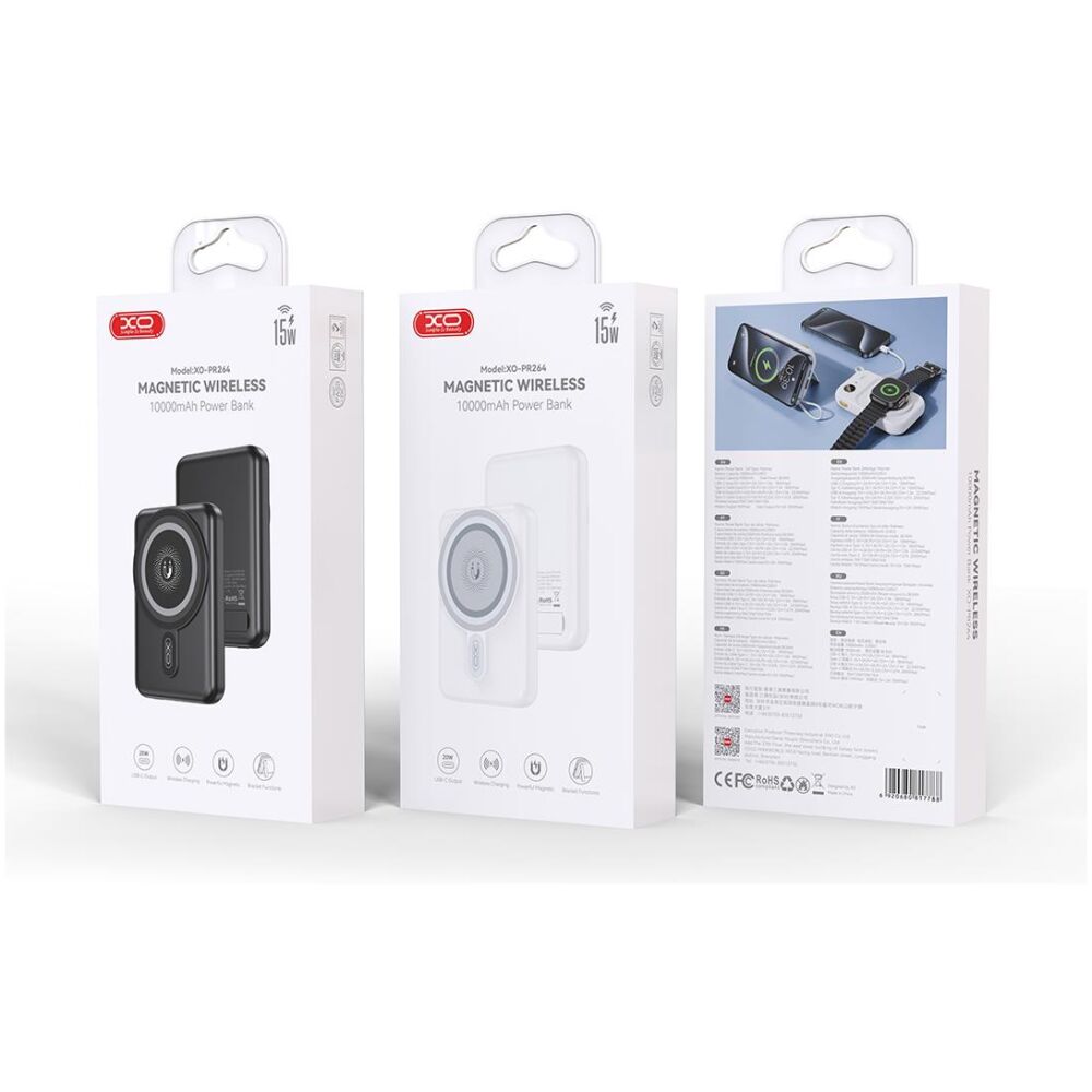 XO PR264 ΜΑΓΝΗΤΙΚΟ POWERBANK 15W WIRELESS CHARGING + PD20W, 10000MAH, ΛΕΥΚΟ - Image 3
