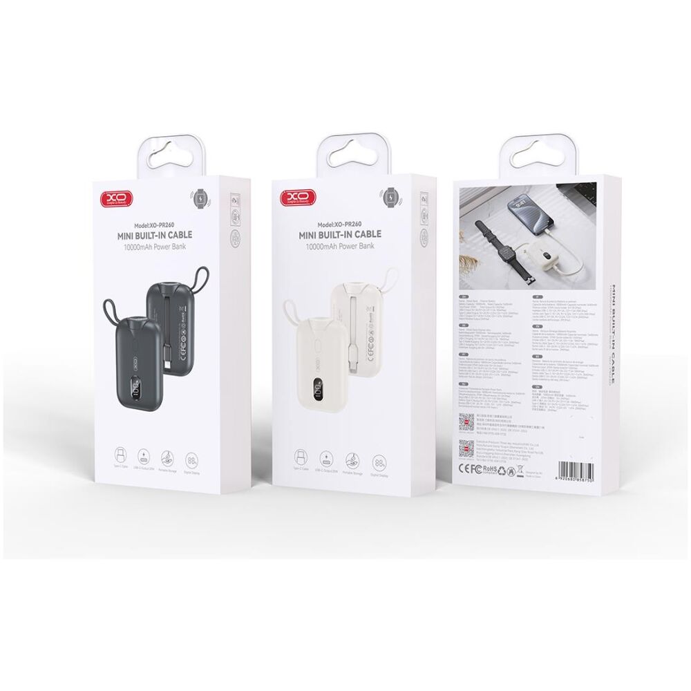 XO PR260 POWERBANK 20W, ME ΑΣΥΡΜΑΤΗ ΦΟΡΤΙΣΗ IWATCH, 10000MAH, ΟΘΟΝΗ, ΛΕΥΚΟ - Image 3