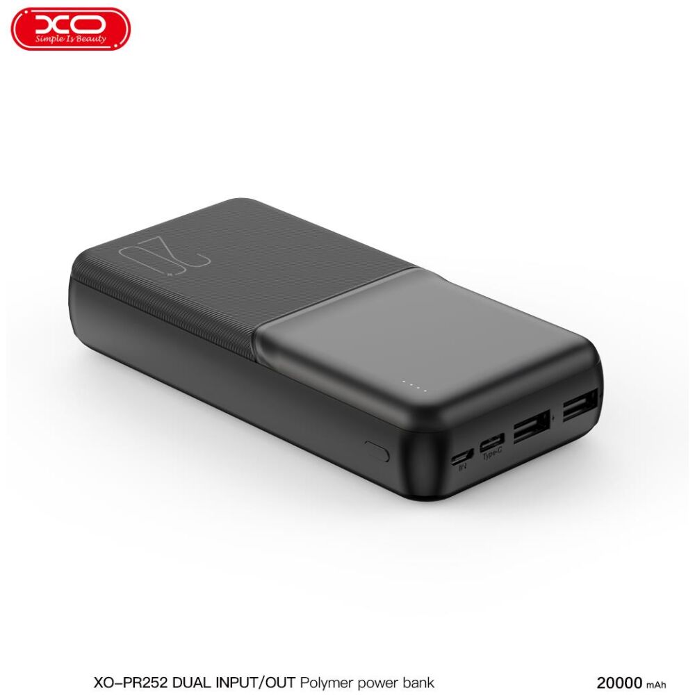 XO PR252 POWERBANK 20000MAH, ΜΑΥΡΟ