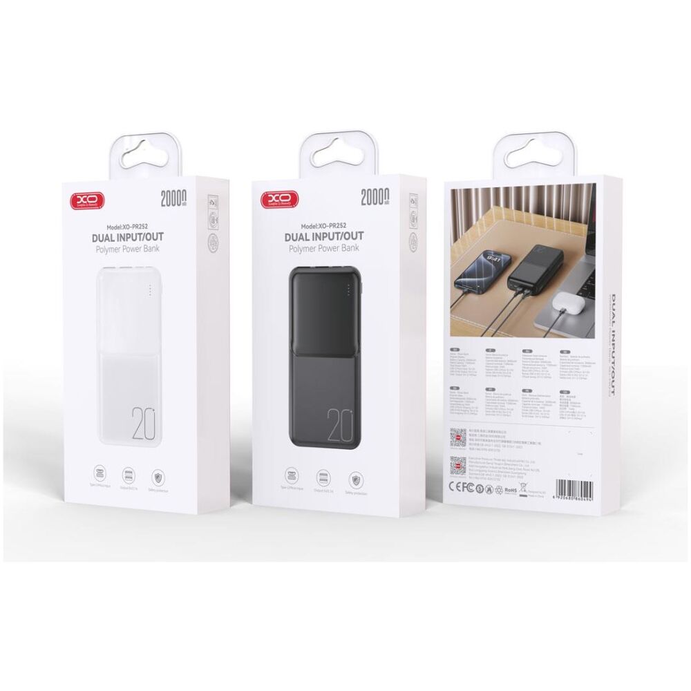 XO PR252 POWERBANK 20000MAH, ΜΑΥΡΟ - Image 3