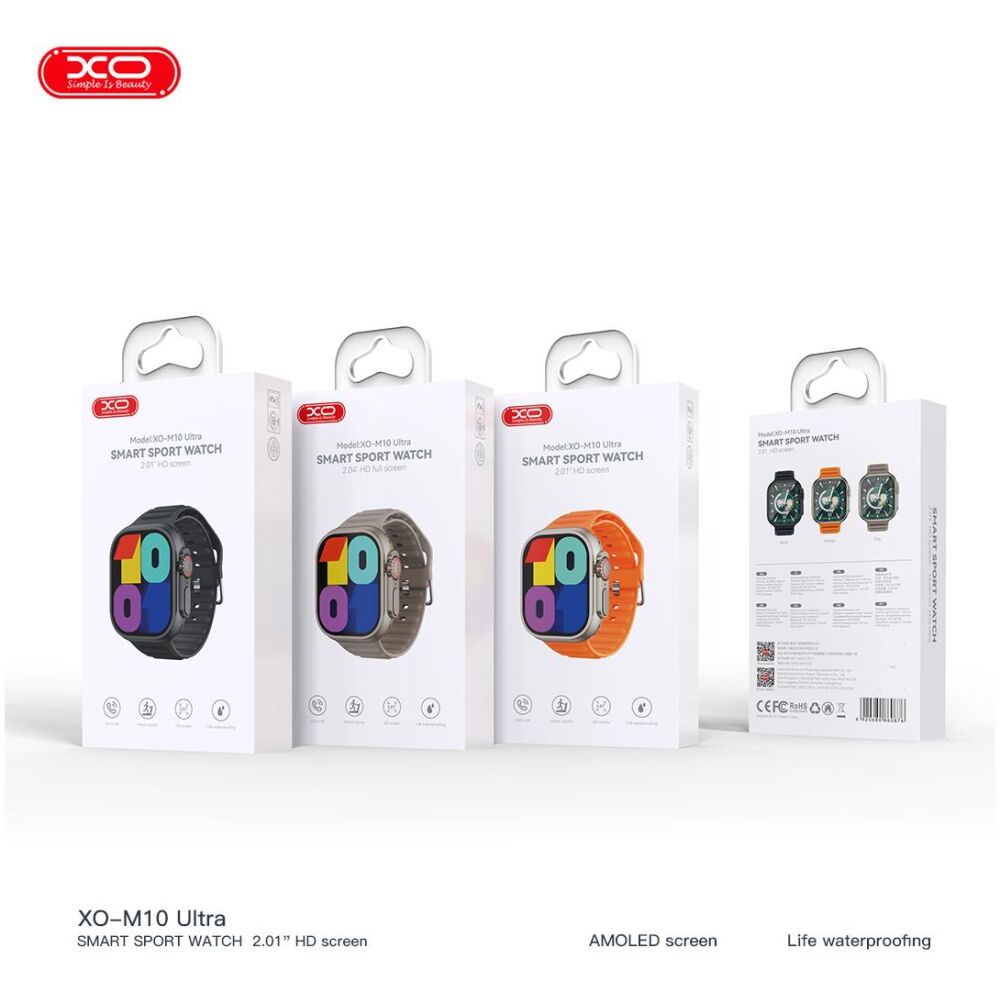 XO M10ULTRA SMART WATCH, ΑΣΥΡΜΑΤΗ ΦΟΡΤΙΣΗ, ΚΛΗΣΗ, ΓΚΡΙ - Image 3