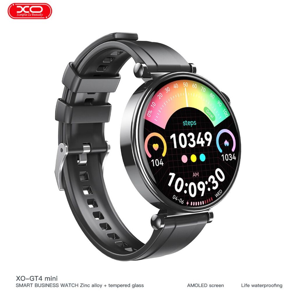XO GT4 MINI SMART WATCH, AMOLED, ΚΛΗΣΗ, ΜΑΥΡΟ