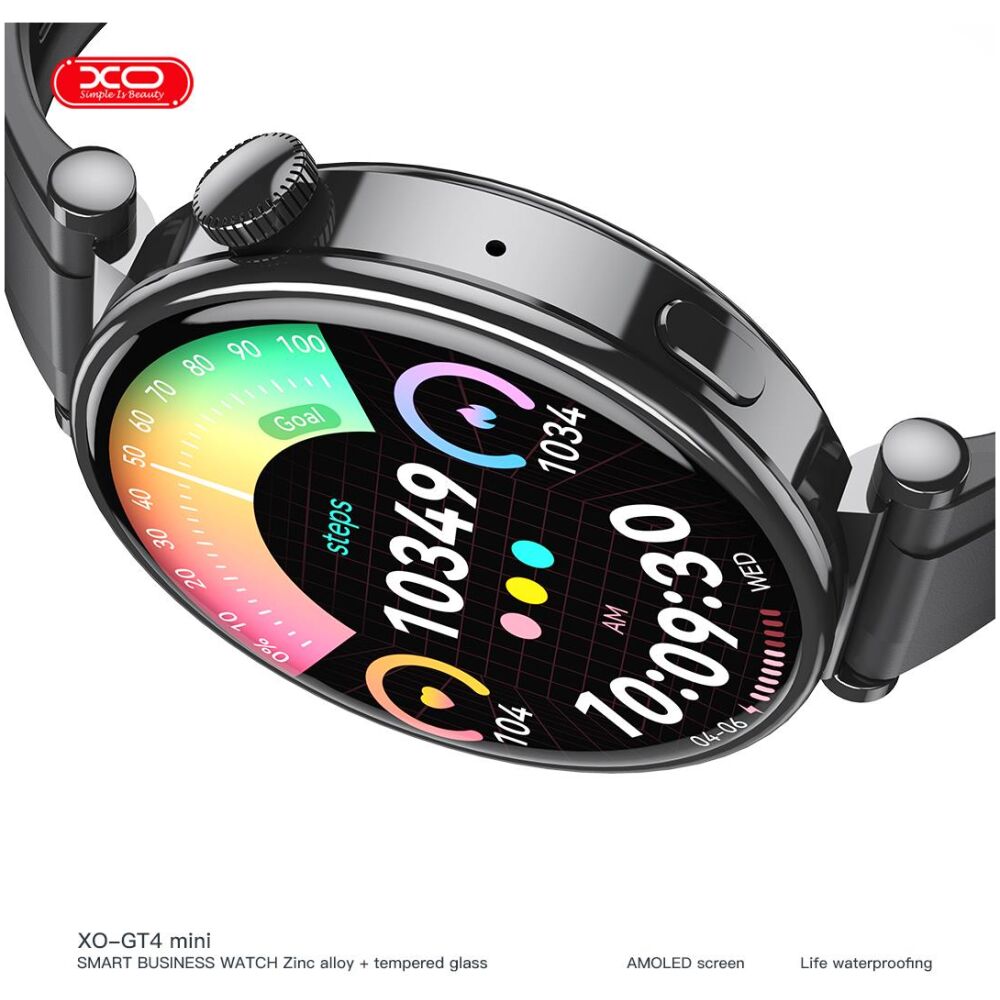 XO GT4 MINI SMART WATCH, AMOLED, ΚΛΗΣΗ, ΜΑΥΡΟ - Image 2