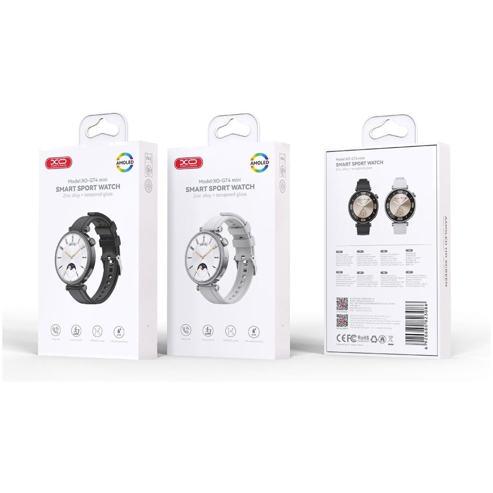 XO GT4 MINI SMART WATCH, AMOLED, ΚΛΗΣΗ, ΜΑΥΡΟ - Image 3