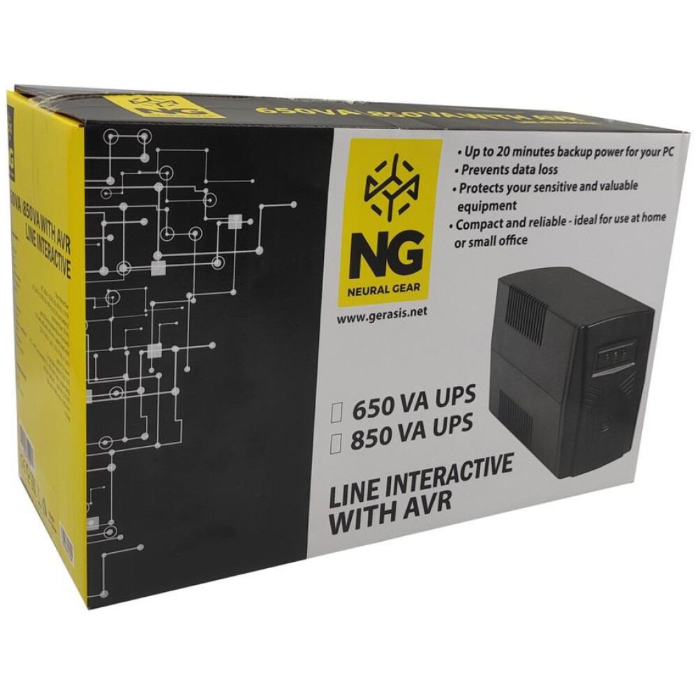 NG UPS 850VA/510W ΜΕ AVR, LINE INTERACTIVE, 2 SCHUKO, 1x 12v7A - LCD - USB ΘΥΡΑ & RJ11-RJ45 - Image 3