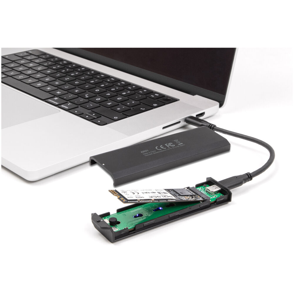 DELOCK θήκη για M.2 NVMe PCIe/SATA SSD 42031, 20Gbps, tool free, μαύρη - Image 2