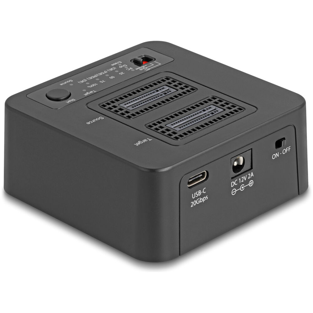 DELOCK docking station 64300 για 2x M.2 NVMe SSD, clone/erase function, 20Gbps, μαύρο