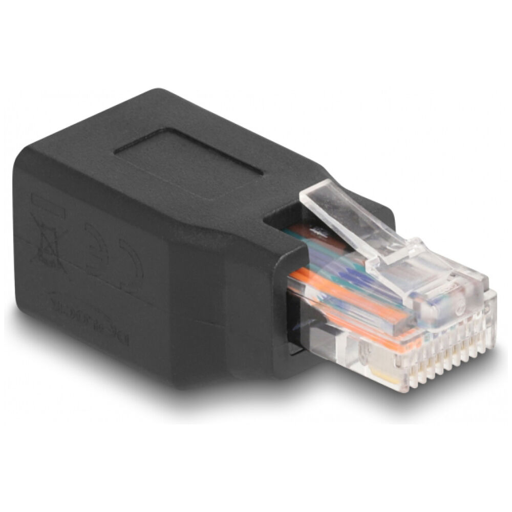 DELOCK αντάπτορας RJ45/RJ48/RJ50 66991, 10P/10C pin out 1:1, μαύρος