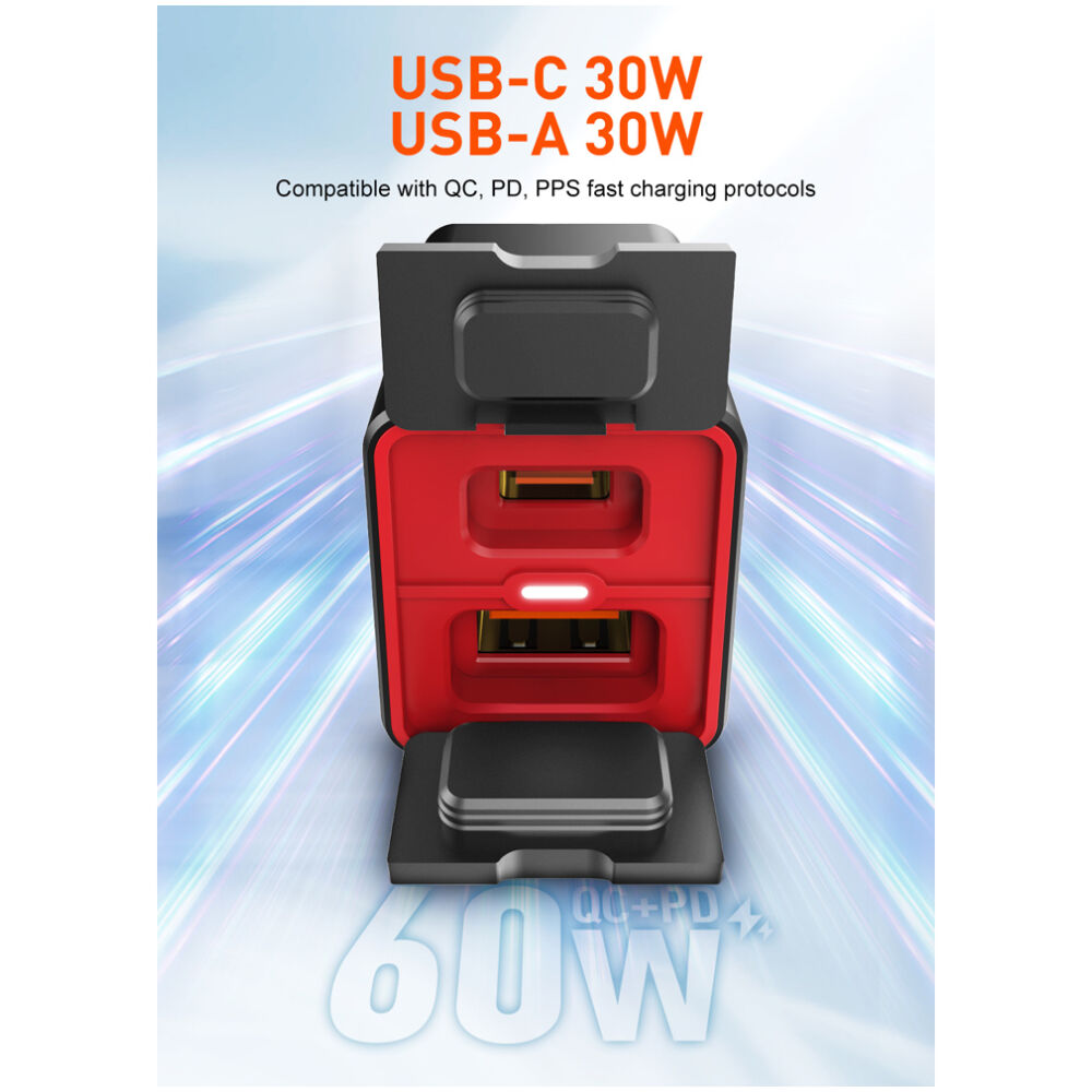 LDNIO φορτιστής μοτοσυκλέτας C108 με καλώδιο, USB/USB-C, 60W, μαύρος - Image 6