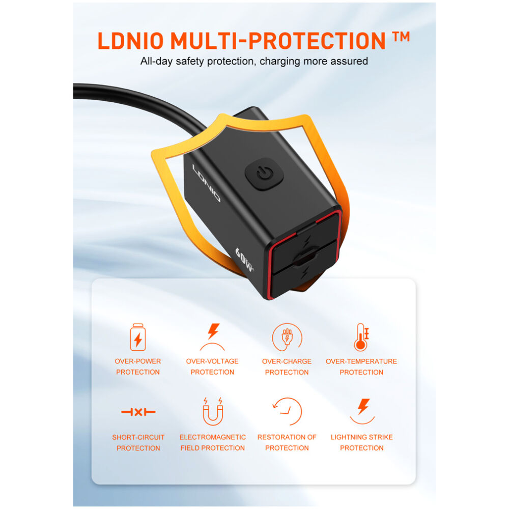 LDNIO φορτιστής μοτοσυκλέτας C108 με καλώδιο, USB/USB-C, 60W, μαύρος - Image 7
