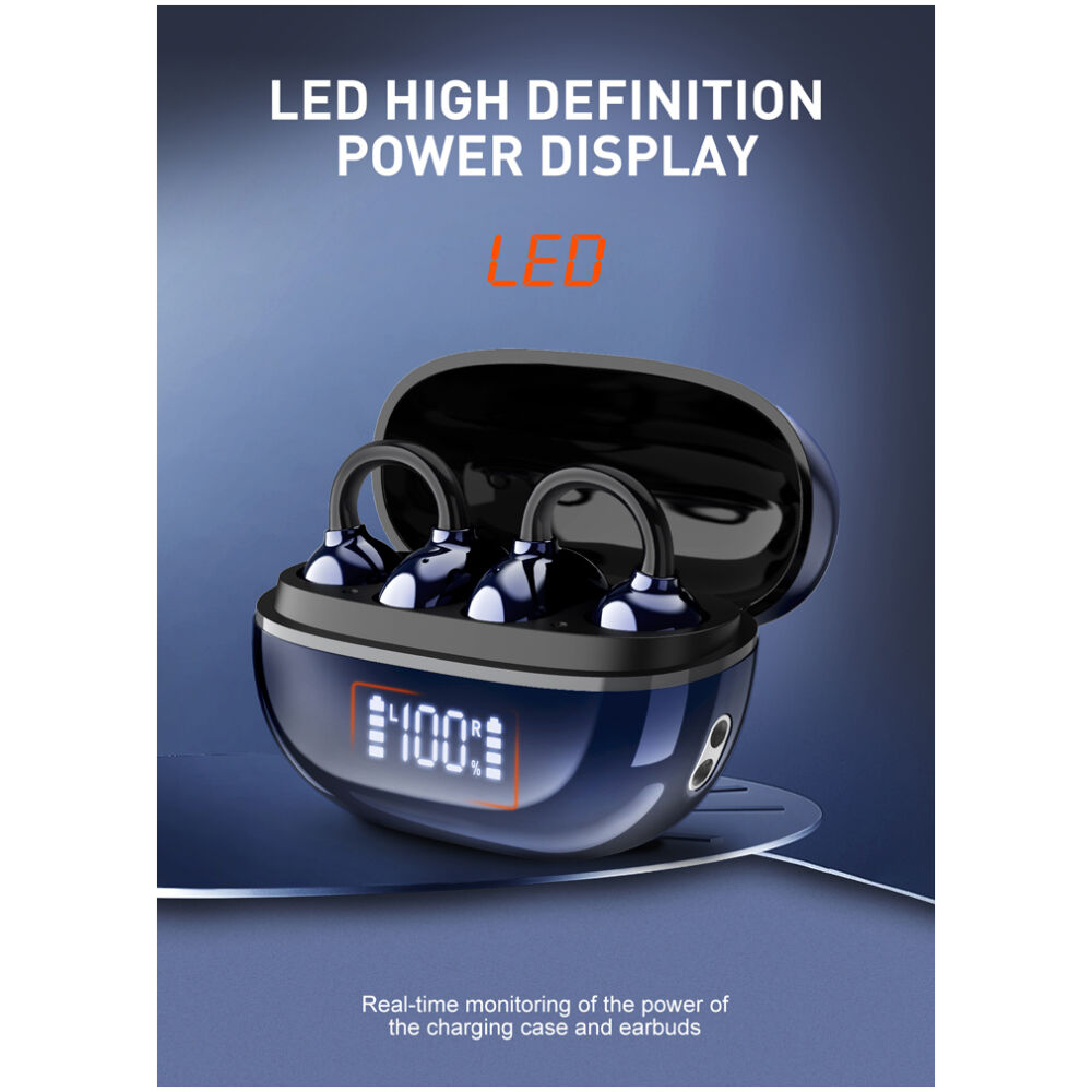 LDNIO earphones με θήκη φόρτισης T09, OWS, Φ10mm, 35/400mAh, μπλε - Image 3