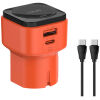 LDNIO φορτιστής τοίχου Q2420 με καλώδιο, USB/USB-C, 45W, universal πρίζα, πορτοκαλί