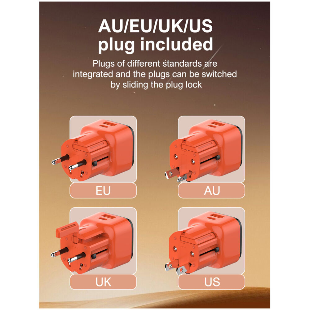 LDNIO φορτιστής τοίχου Q2420 με καλώδιο, USB/USB-C, 45W, universal πρίζα, πορτοκαλί - Image 4