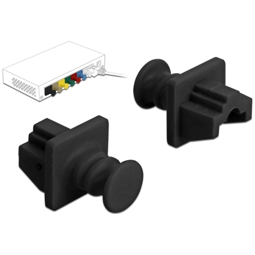 DELOCK κάλυμμα προστασίας για θύρα RJ45 86176, μαύρο, 10τμχ - Image 2
