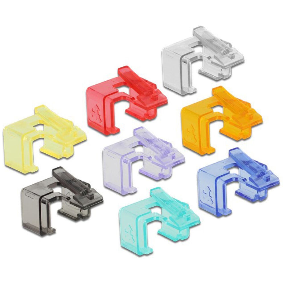 DELOCK clip επιδιόρθωσης RJ45 86420, 8 χρώματα, 16τμχ