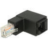 DELOCK αντάπτορας RJ45 86424, CAT 6 UTP, γωνιακός 90°, μαύρος