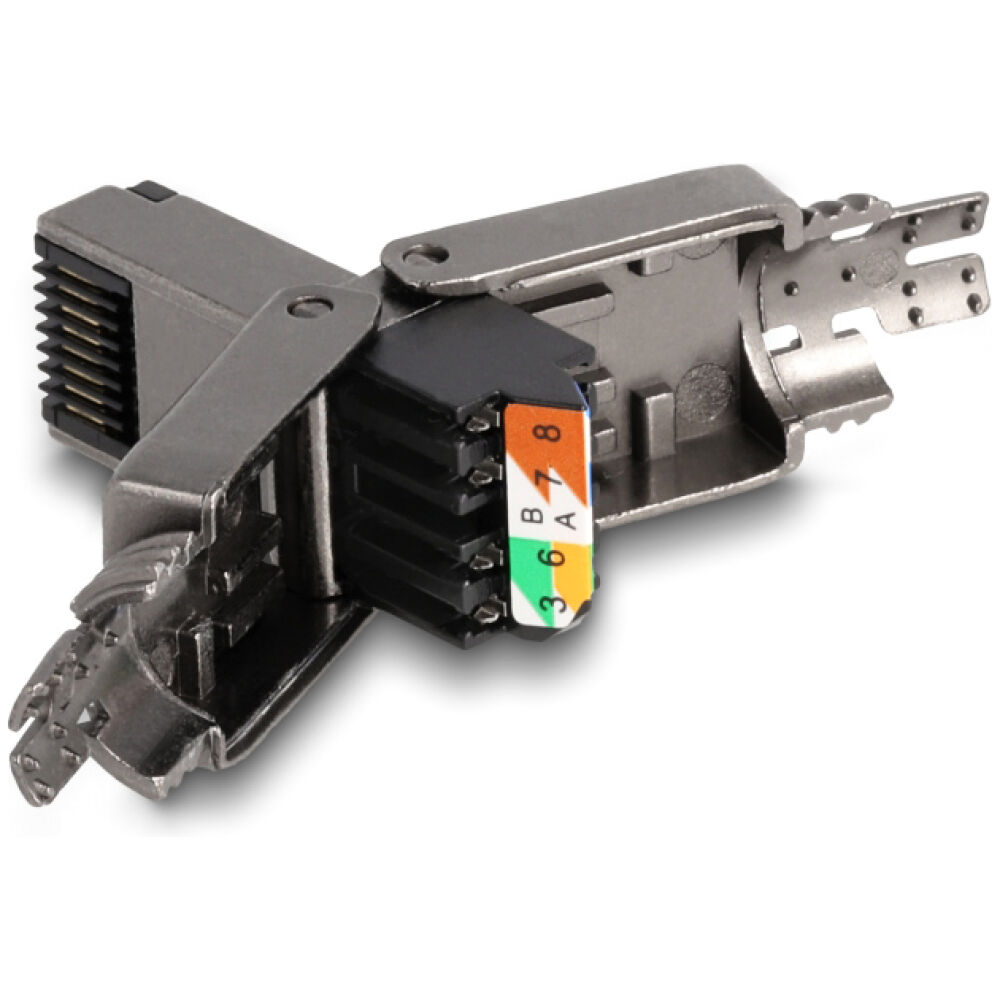 DELOCK βύσμα RJ45 CAT 8.1 STP 86514, tool-free, γκρι - Image 3