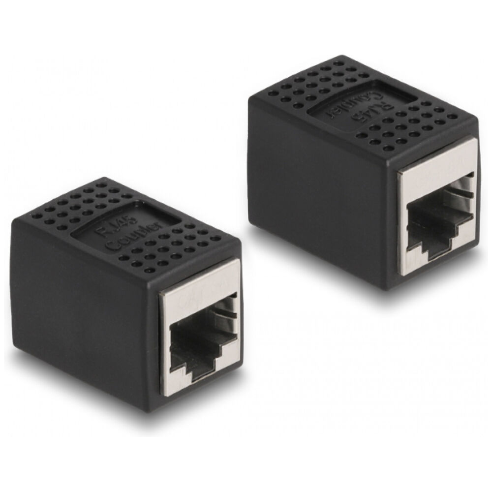 DELOCK αντάπτορας RJ45 θηλυκός 87796, Cat.6a, 8P/8C, μαύρος