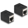 DELOCK αντάπτορας RJ45 θηλυκός 87796, Cat.6a, 8P/8C, μαύρος