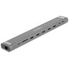 DELOCK docking station 87895, 9 θυρών, βάση laptop, 85W PD, 4K, γκρι