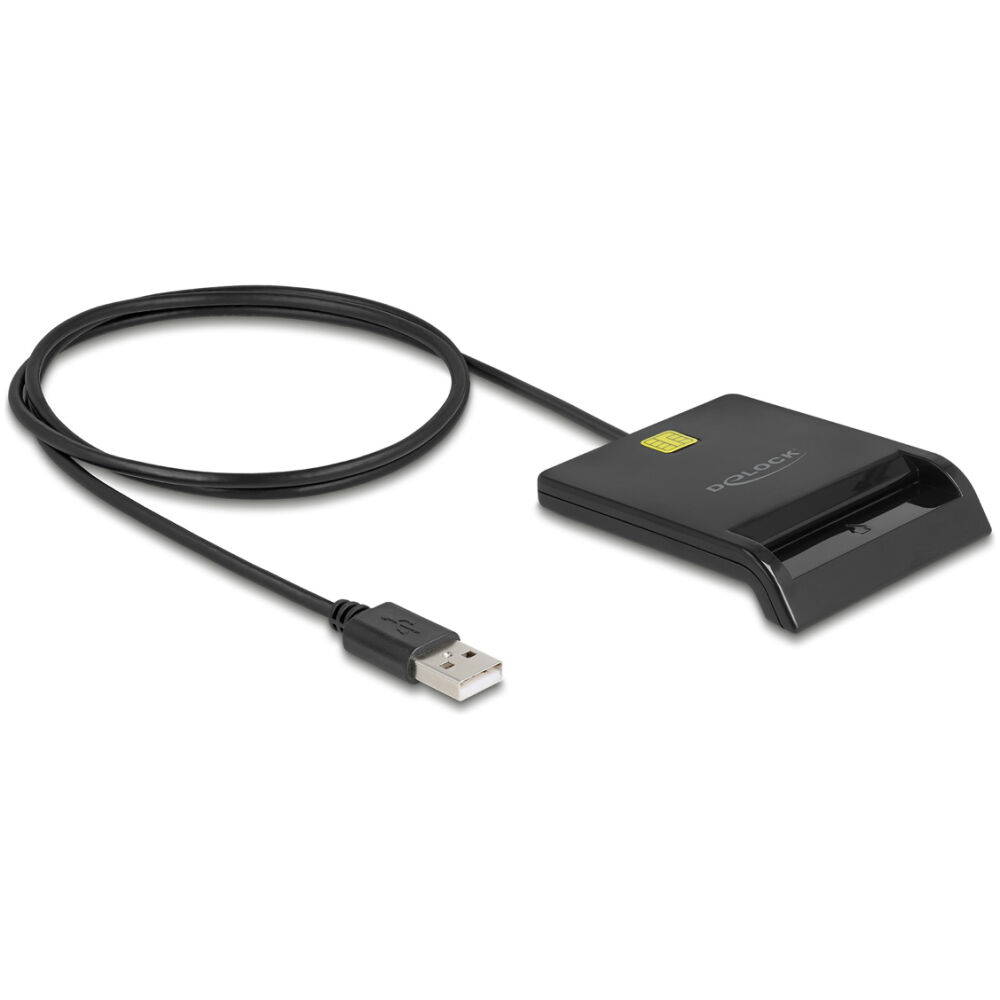 DELOCK card reader 91724 για smart card, USB σύνδεση, 480Mbps, μαύρο