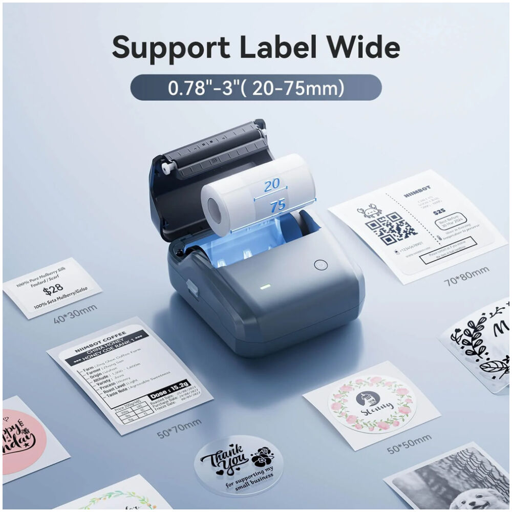 NIIMBOT smart θερμικός εκτυπωτής ετικετών B31, 203dpi, Bluetooth, μπλε - Image 2