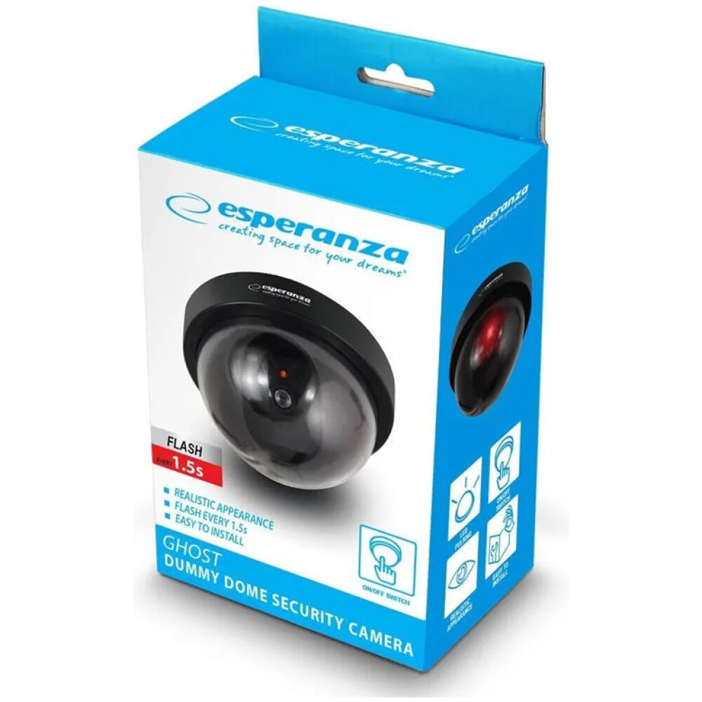 ESPERANZA ψεύτικη κάμερα CCTV ECA101 με LED, μαύρη - Image 3