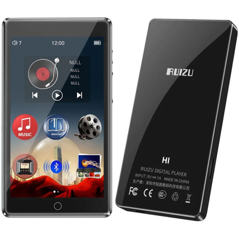 RUIZU MP3 player Η1 με οθόνη αφής 4", 32GB, ελληνικό μενού, Bluetooth, μαύρο