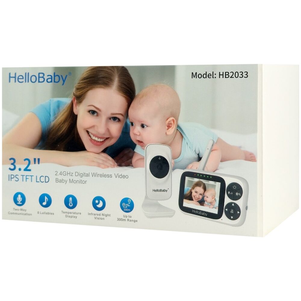 HELLOBABY ενδοεπικοινωνία μωρού HB2033 με κάμερα & οθόνη 3.2", 720p - Image 6