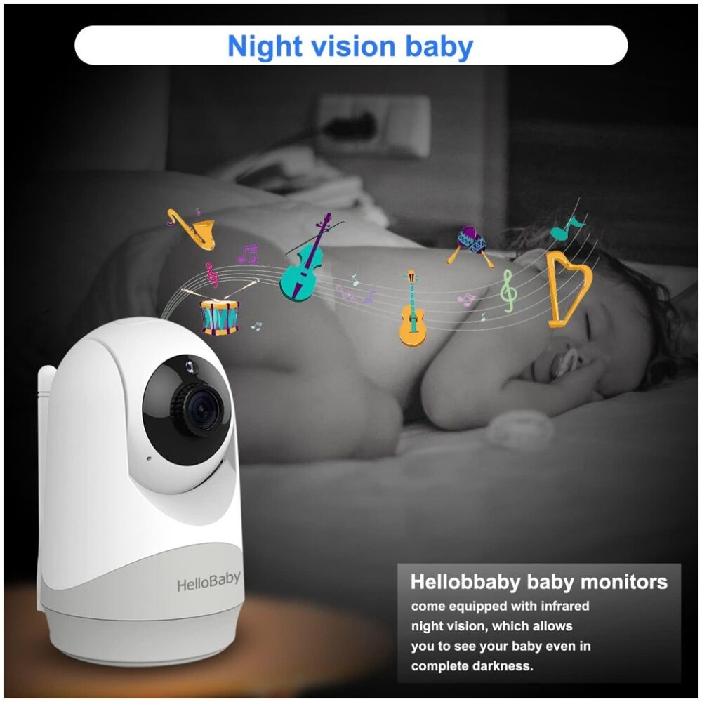 HELLOBABY ενδοεπικοινωνία μωρού HB6241 με κάμερα & οθόνη 4", 720p, PTZ - Image 4