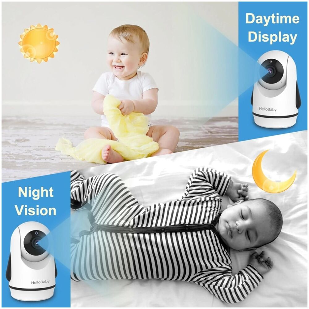 HELLOBABY ενδοεπικοινωνία μωρού HB6364 με κάμερα & οθόνη 6", 720p, PTZ - Image 3