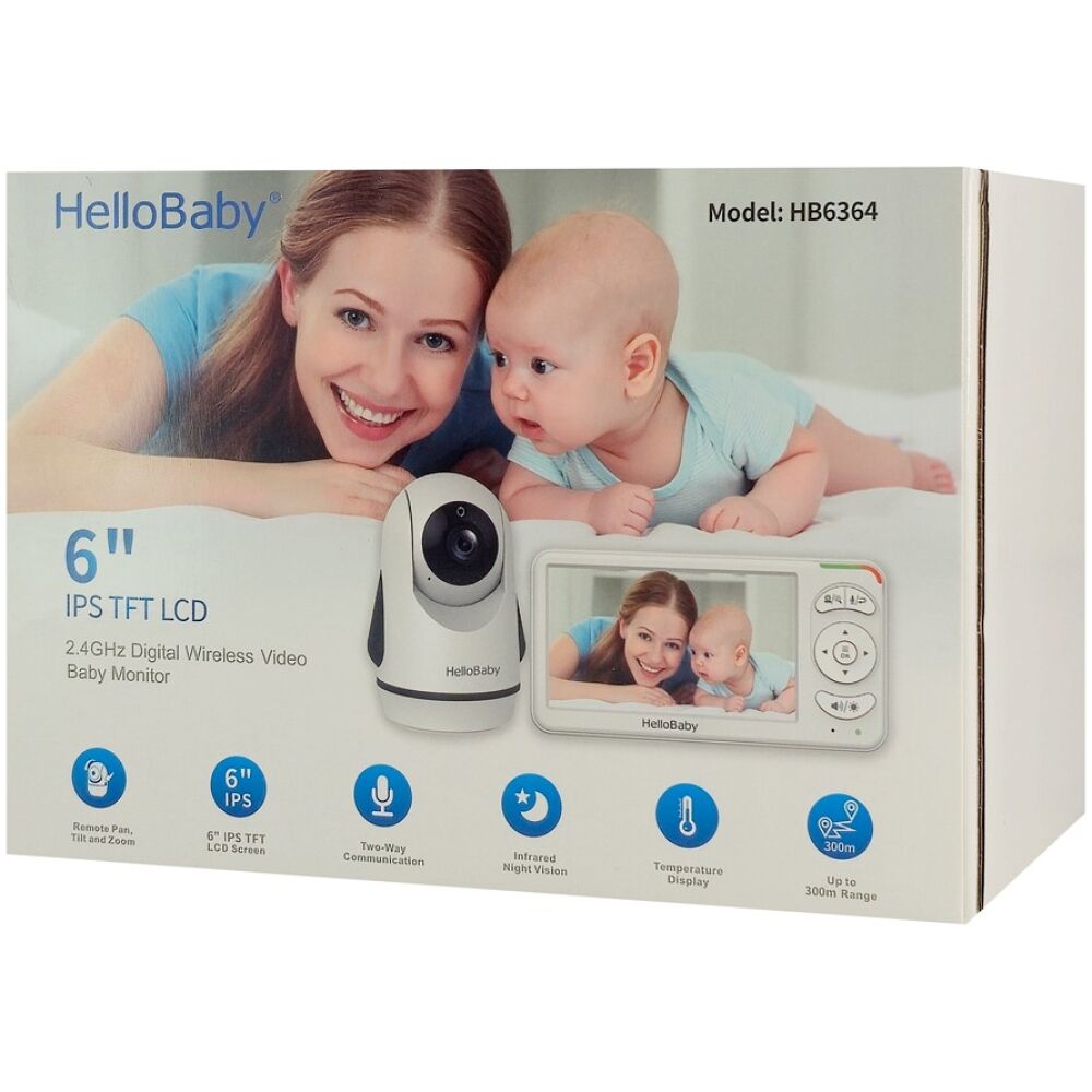 HELLOBABY ενδοεπικοινωνία μωρού HB6364 με κάμερα & οθόνη 6", 720p, PTZ - Image 4