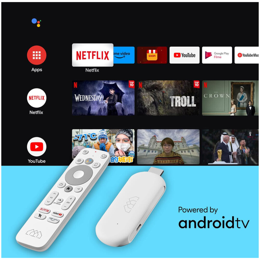 HOMATICS TV Stick HD, 1080p, 1/32GB, WiFi, Google/Netflix πιστοποίηση, Android 11 - Image 2