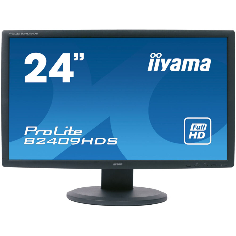 IIYAMA used οθόνη B2409HDS LED, 24" 1920x1080, VGA/HDMI/DVI, Grade B