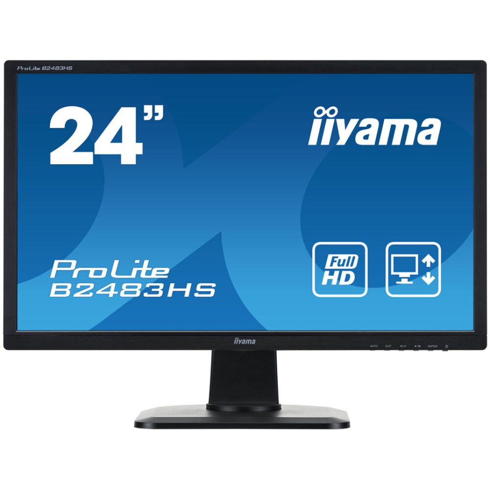 IIYAMA used οθόνη B2483HS LED, 24" 1920x1080, VGA/HDMI/DisplayPort, Grade B
