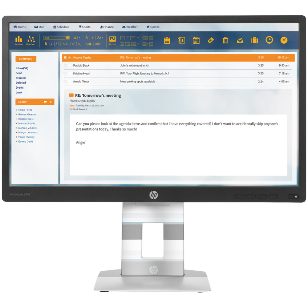 HP used οθόνη E240 LED, 23.8" 1920x1080, VGA/HDMI/DisplayPort, Grade B