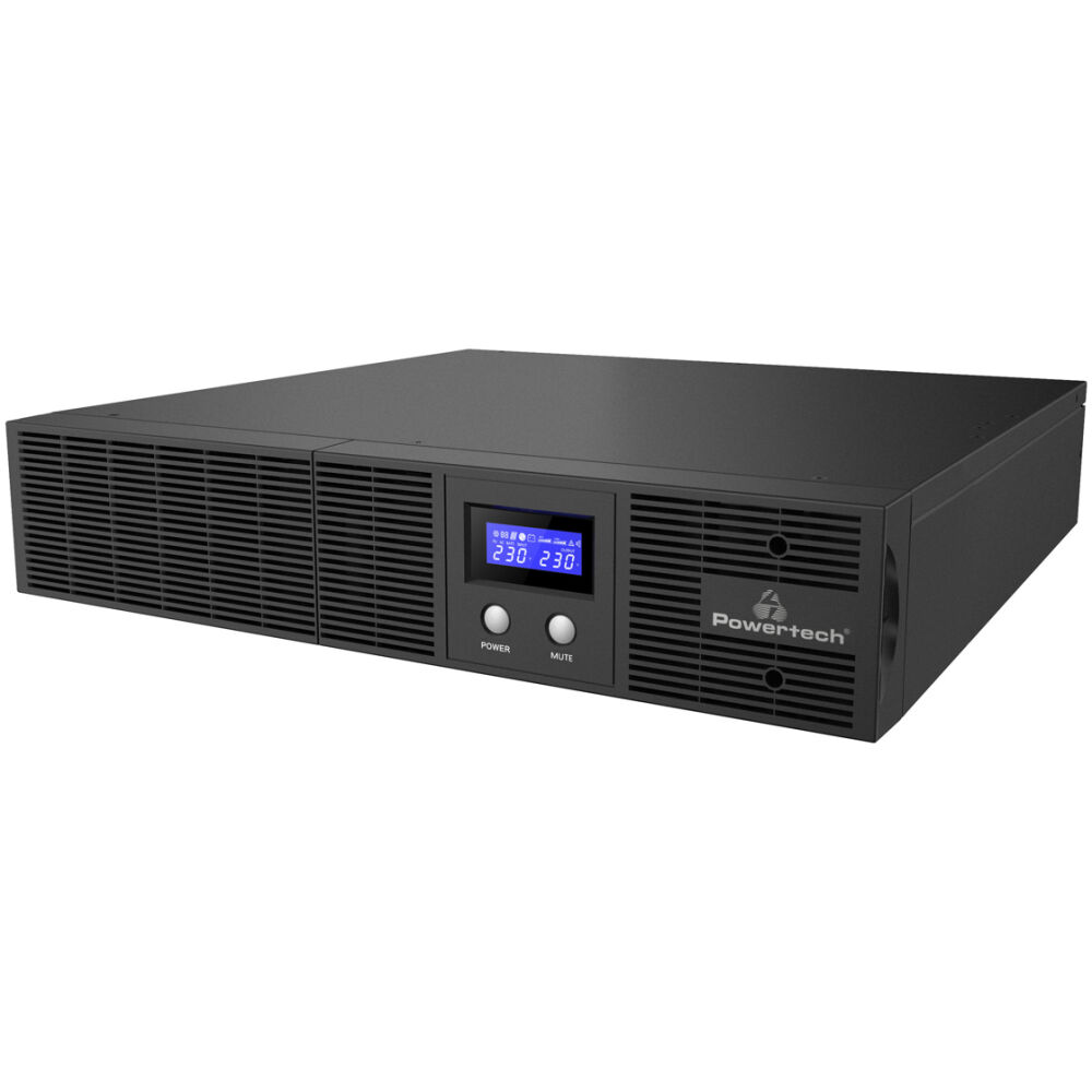 POWERTECH UPS Line Interactive PT-1409 για rack 2U, με οθόνη, 3000VA/2100W, 8x DC output