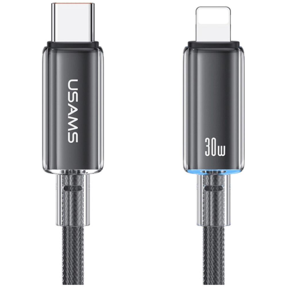 USAMS καλώδιο Lightning σε USB-C US-SJ659, 30W, 480Mbps, 1.2m, μαύρο