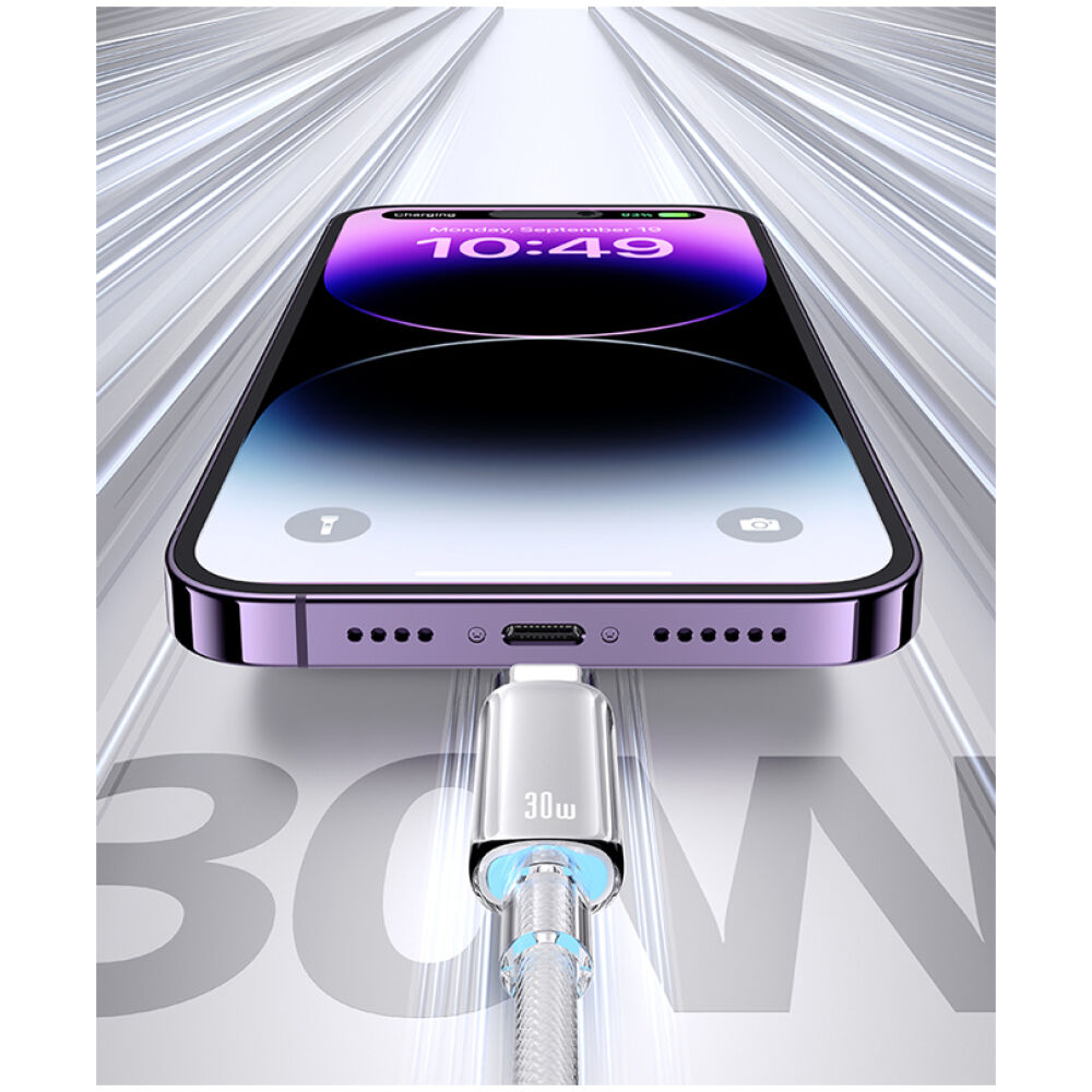 USAMS καλώδιο Lightning σε USB-C US-SJ659, 30W, 480Mbps, 1.2m, μαύρο - Image 3